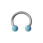 Circular barbell with opals