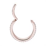 24k rose gold plated hinged conch clicker double rings