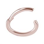 Anneau de nombril clicker ovale en CoCr plaqué or rose 18k