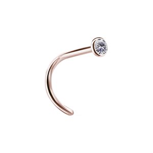 24k rosegold plated titanium nosescrew with premium zirconia