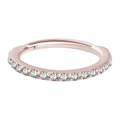 18k rose gold jewelled hinged segment ring