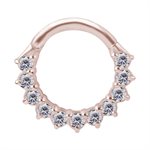 18k rose gold hinged septum/daith jewelled clicker