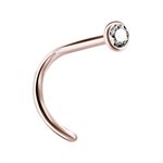 Bijou de nez courbé en or rose 18k avec une pierre sertie