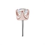 18k rose gold internal threadless jewelled attachment