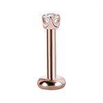 18k rose gold internal threadless jewelled attachment