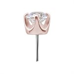 18k rose gold internal threadless jewelled attachment