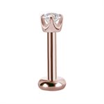 18k rose gold internal threadless jewelled attachment