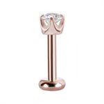 18k rose gold internal threadless jewelled attachment