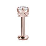 18k rose gold internal threadless jewelled attachment