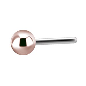 18k rose gold threadless ball attachment