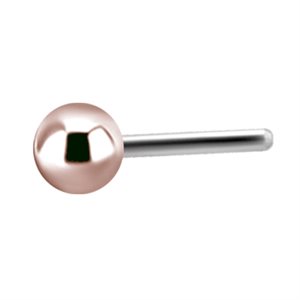 18k rose gold threadless ball attachment