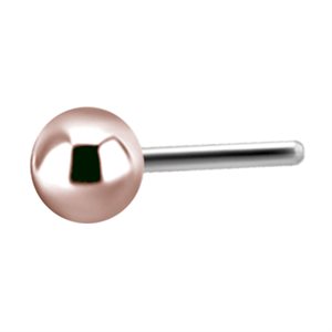 18k rose gold threadless ball attachment