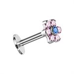 Jewelled flower titanium internal labret