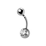 Titanium internal jewelled navel banana