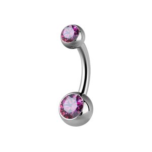 Titanium internal double jewelled navel banana