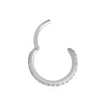 18k white gold jewelled hinged segment clicker