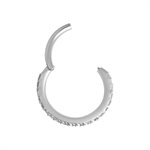 18k white gold jewelled hinged segment clicker