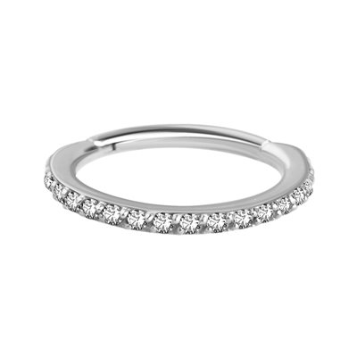 18k white gold jewelled hinged segment clicker