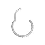 18k white gold jewelled hinged segment clicker