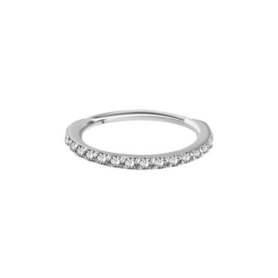 18k white gold jewelled hinged segment clicker