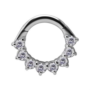 18k white gold jewelled hinged segment clicker