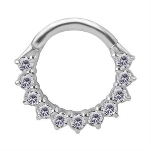 18k white gold jewelled hinged segment clicker