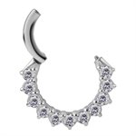 18k white gold jewelled hinged segment clicker