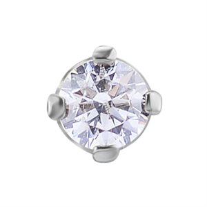 18k white gold internal threadless jewelled spare attachment