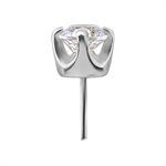 18k white gold internal threadless jewelled spare attachment